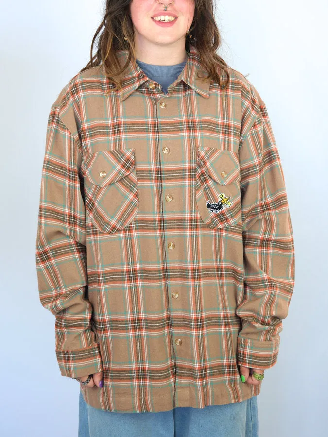 Snack Skateboards - Blackbird - Button Up Flannel Shirt - Large Last