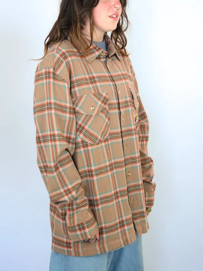 Snack Skateboards - Blackbird - Button Up Flannel Shirt - Large Last