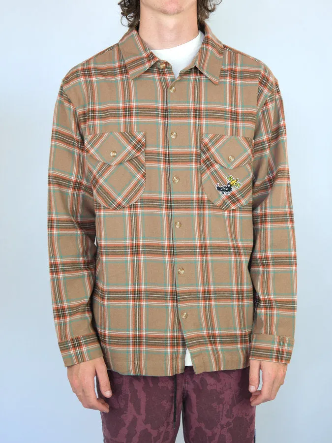 Snack Skateboards - Blackbird - Button Up Flannel Shirt - Large Last
