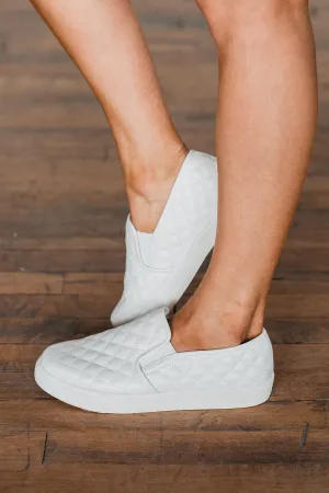 Soda Alone Slip On Sneakers- White