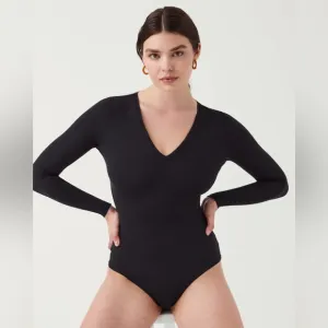 SPANX Suit Yourself Long Sleeve Thong Bodysuit | Size M