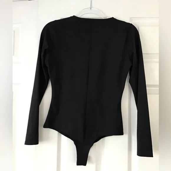 SPANX Suit Yourself Long Sleeve Thong Bodysuit | Size M