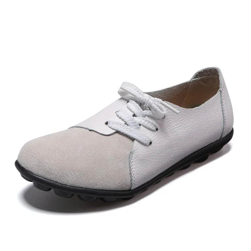 Spring Set Foot Mother Shoes Printing Peas Shoes Nurse Shoes Leather Casual Shoes Women