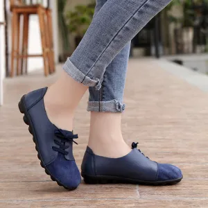 Spring Set Foot Mother Shoes Printing Peas Shoes Nurse Shoes Leather Casual Shoes Women