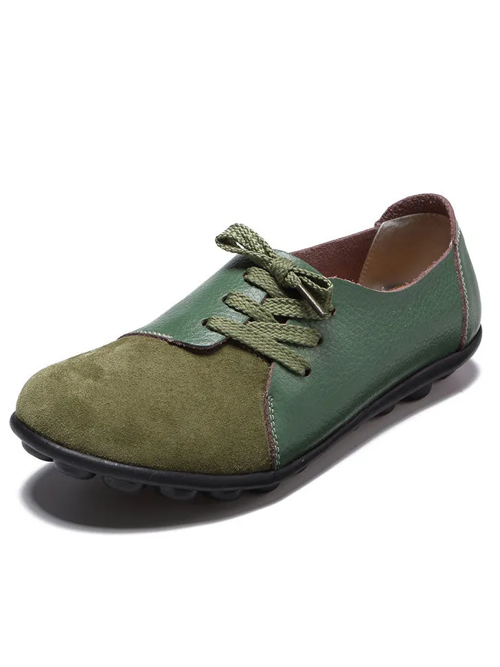 Spring Set Foot Mother Shoes Printing Peas Shoes Nurse Shoes Leather Casual Shoes Women