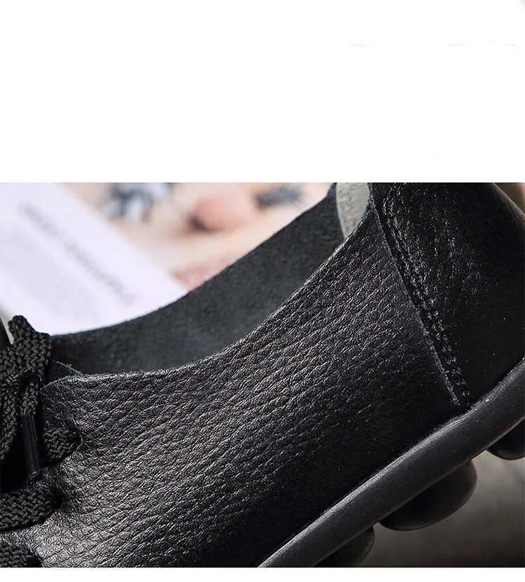 Spring Set Foot Mother Shoes Printing Peas Shoes Nurse Shoes Leather Casual Shoes Women