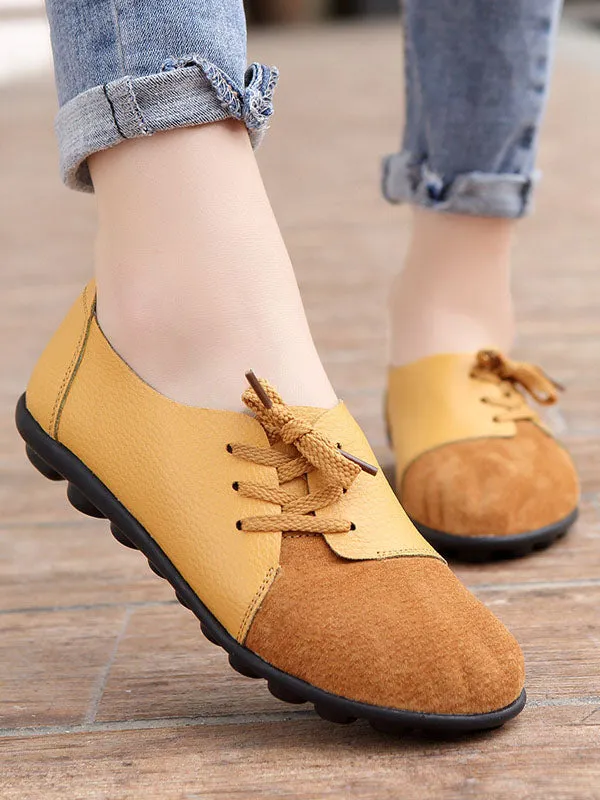 Spring Set Foot Mother Shoes Printing Peas Shoes Nurse Shoes Leather Casual Shoes Women