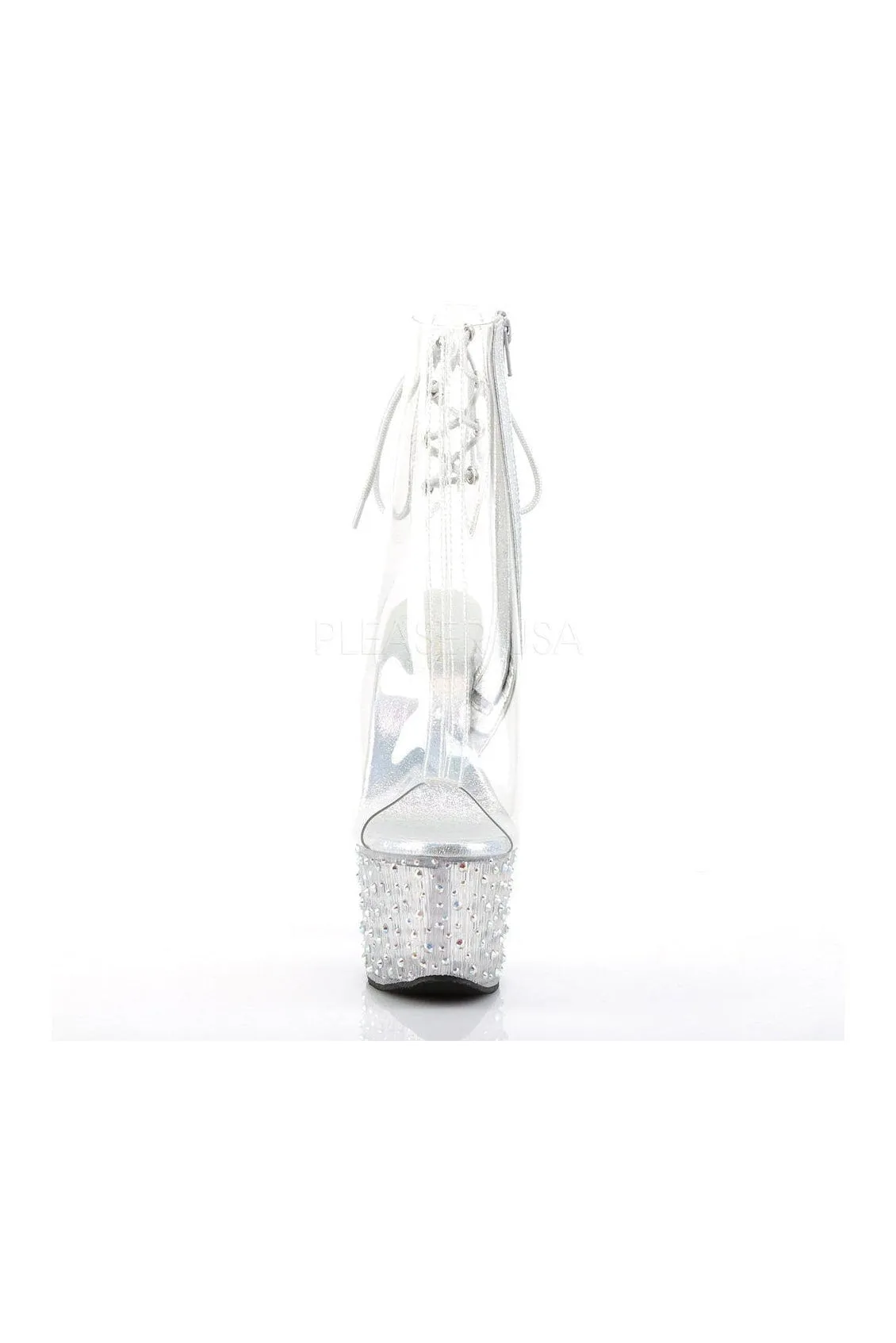 STARDANCE-1018C-7 Platform Boot  | Clear Vinyl