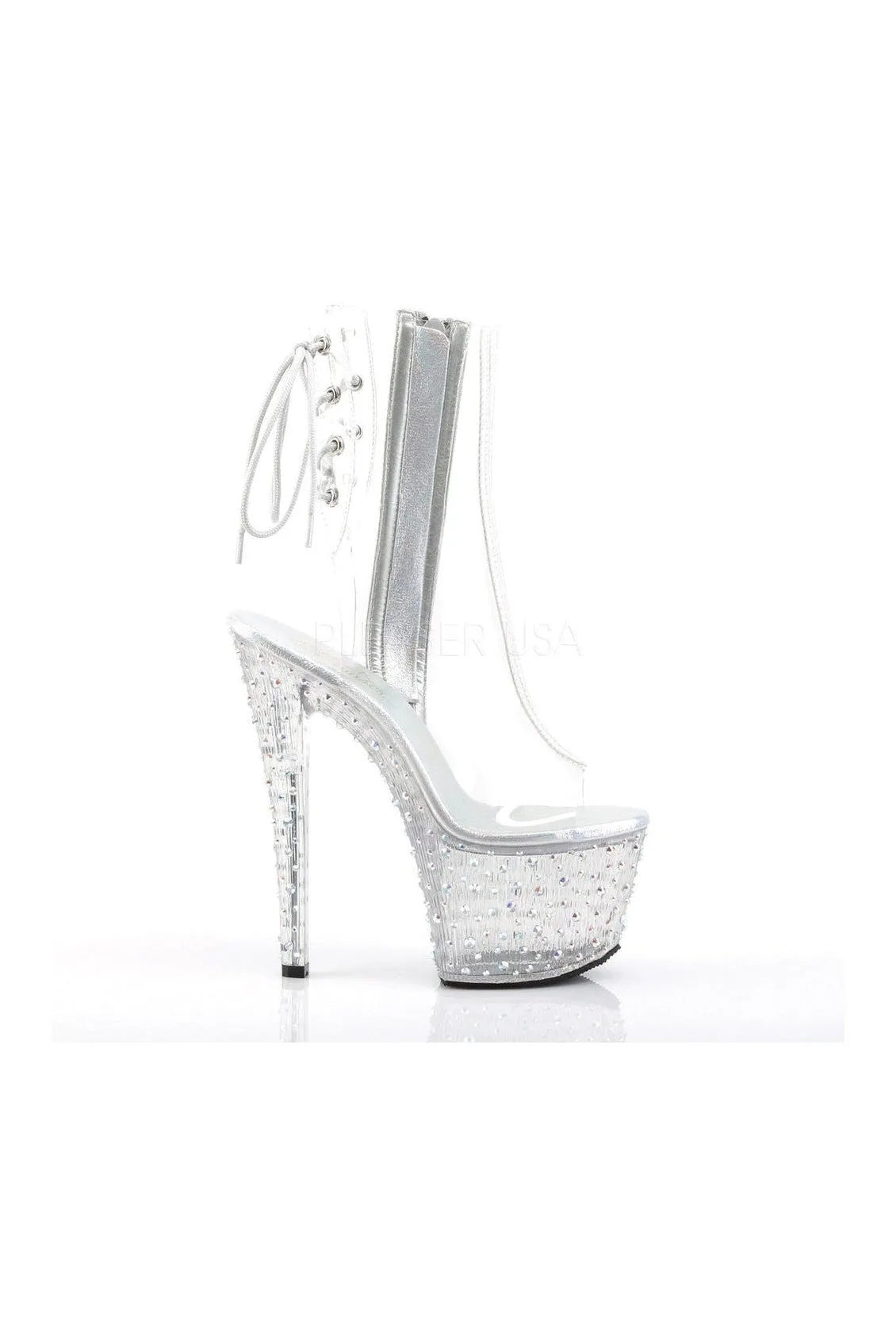 STARDANCE-1018C-7 Platform Boot  | Clear Vinyl