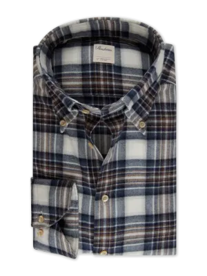 Stenstrom - Navy Checked Flannel Shirt