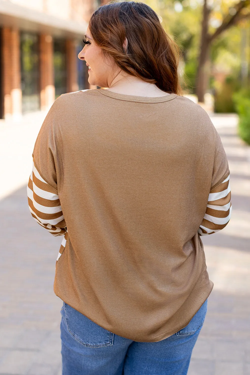 Striped Checkered Mixed Plus Size Top