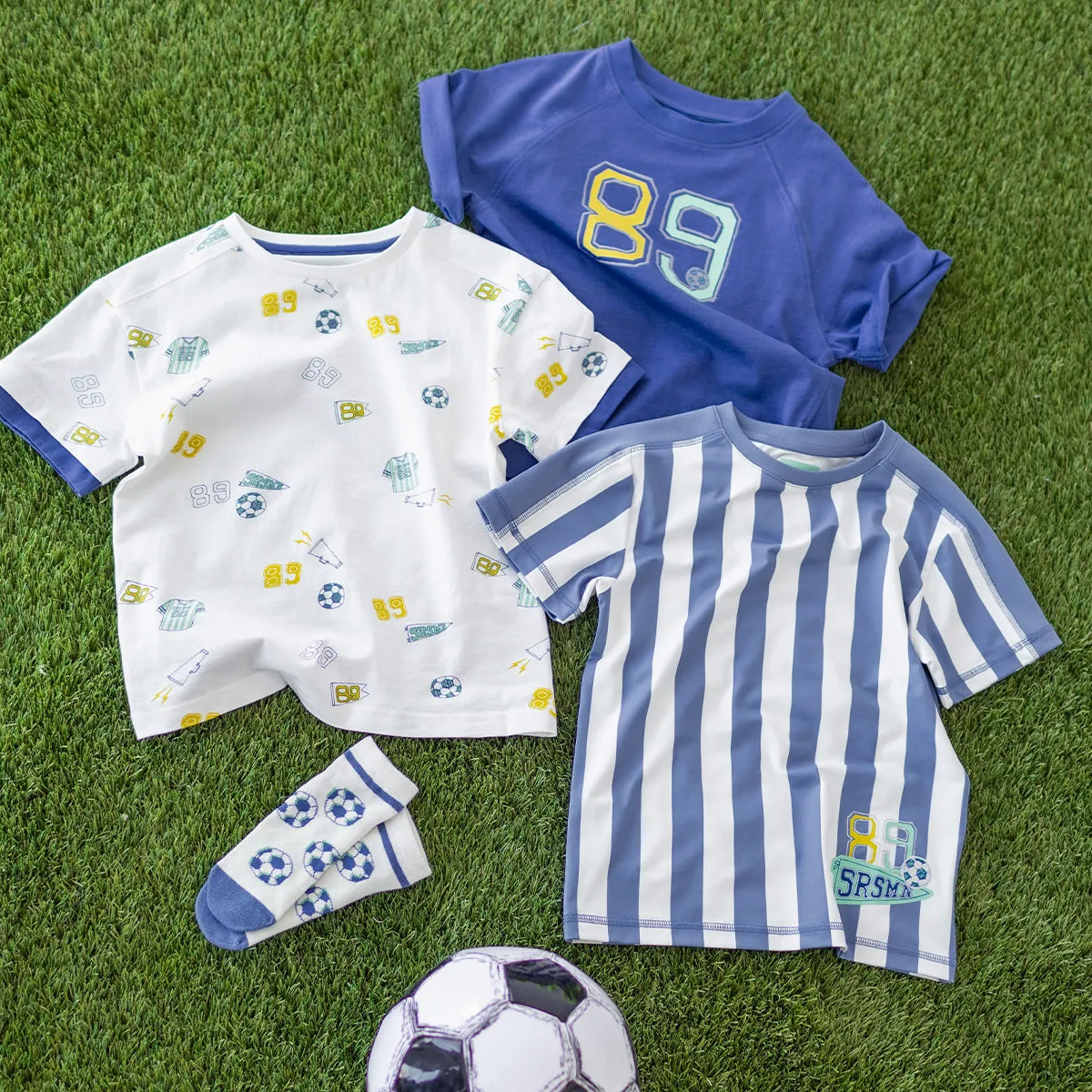 T-shirt bleu avec imprimé, enfant  || Blue T-shirt with print, child