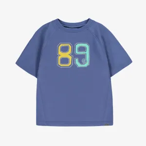 T-shirt bleu avec imprimé, enfant  || Blue T-shirt with print, child