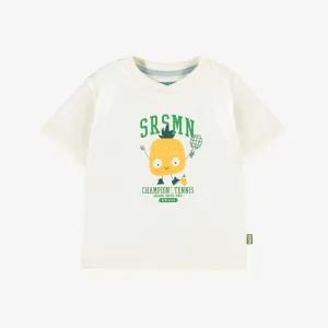 T-shirt crème avec illustration, bébé || Cream T-shirt with illustration, baby