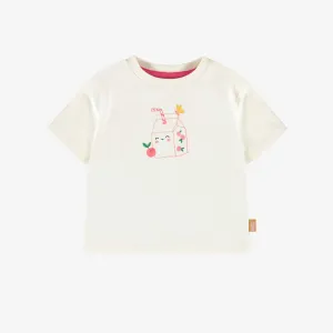 T-shirt crème avec illustration, bébé || Cream T-shirt with illustration, baby