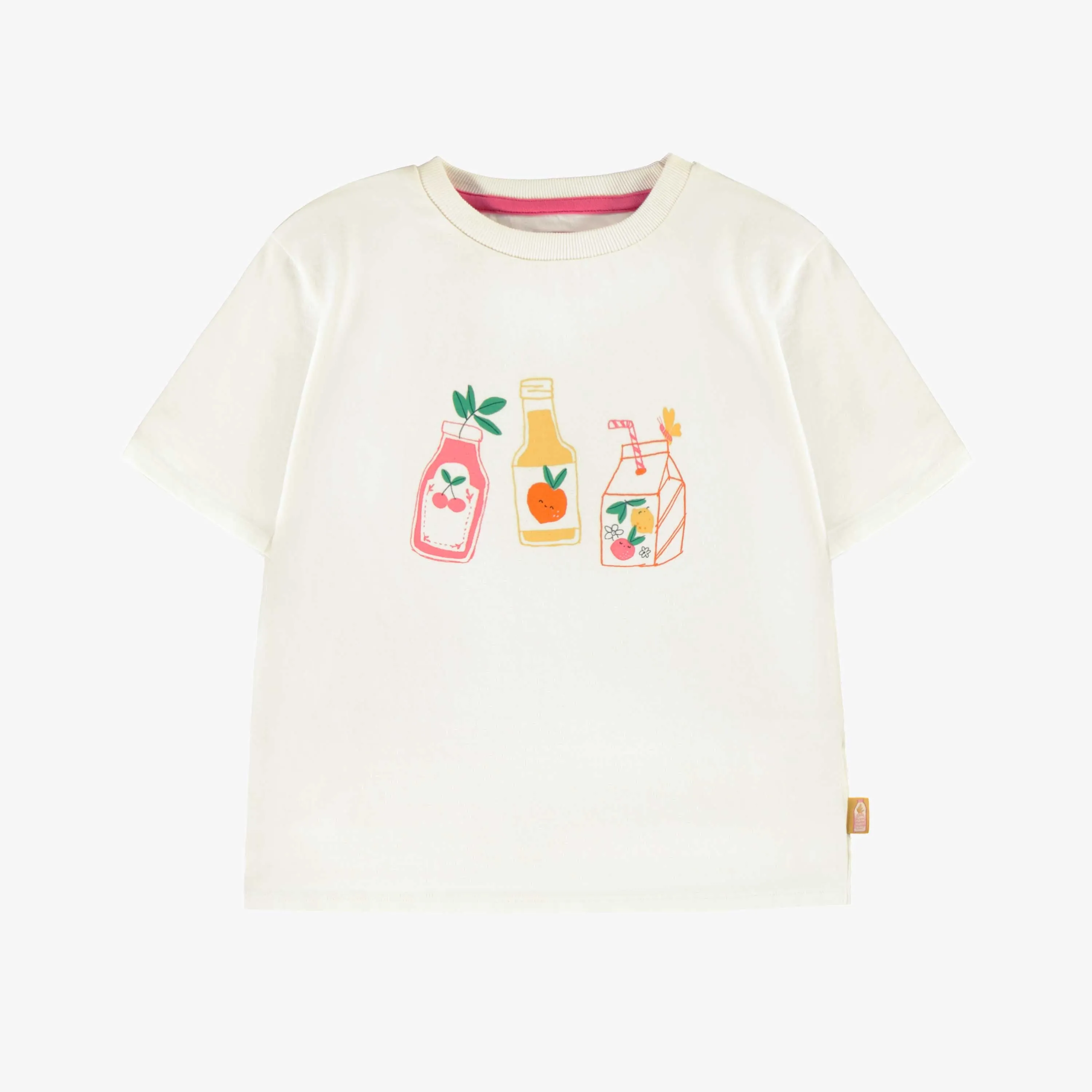 T-shirt crème avec illustration fruitée, enfant || Cream T-shirt with fruity illustration, child