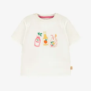 T-shirt crème avec illustration fruitée, enfant || Cream T-shirt with fruity illustration, child
