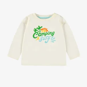 T-shirt crème en jersey avec illustration, bébé || Cream T-shirt in jersey with illustration, baby