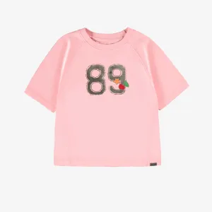 T-shirt rose avec imprimé, enfant  || Pink T-shirt with print, child