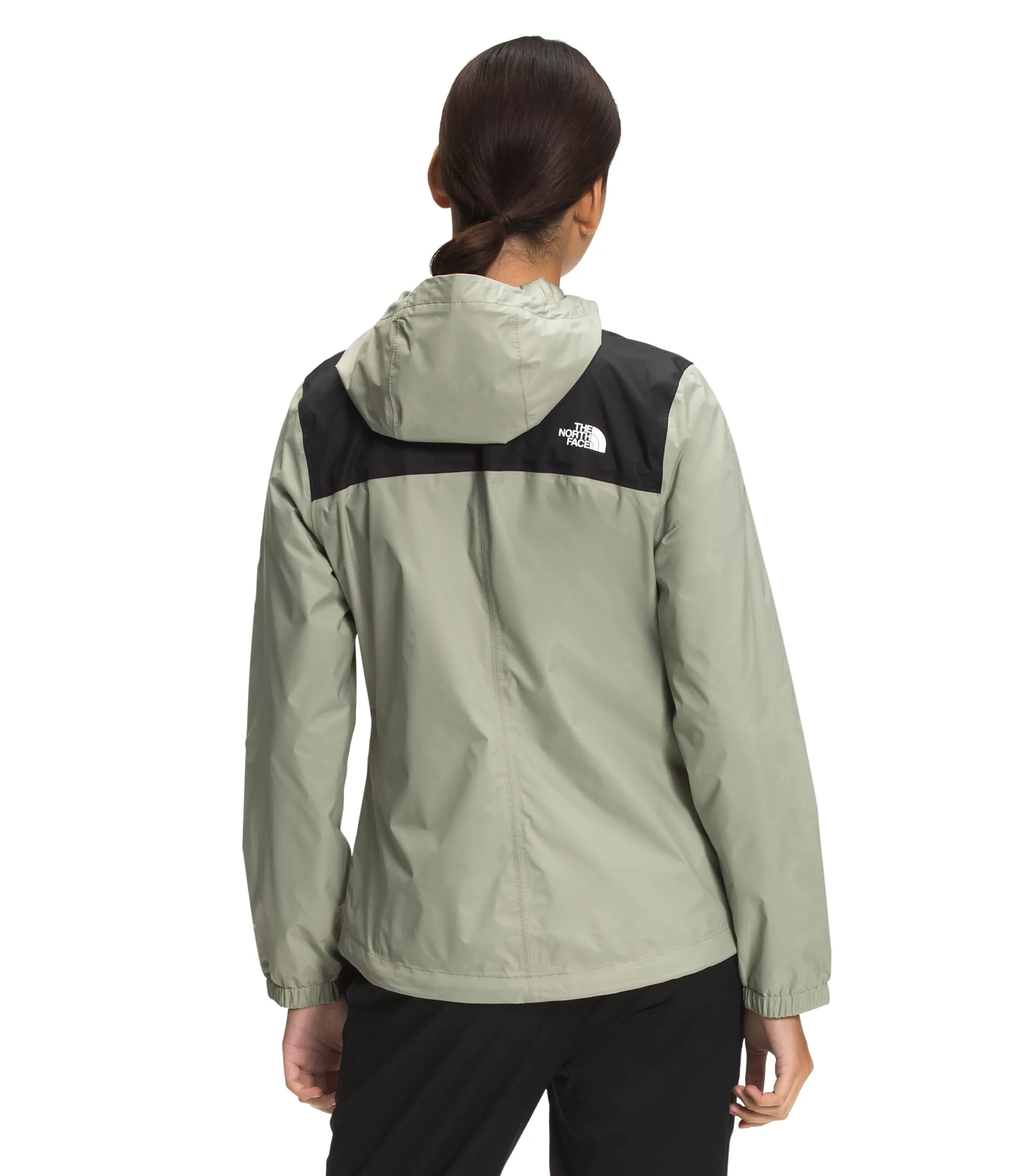 THE NORTH FACE Women's Waterproof Antora Jacket (Standard and Plus Size), TNF Black/Tea Green, Large