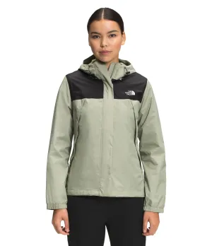 THE NORTH FACE Women's Waterproof Antora Jacket (Standard and Plus Size), TNF Black/Tea Green, Large