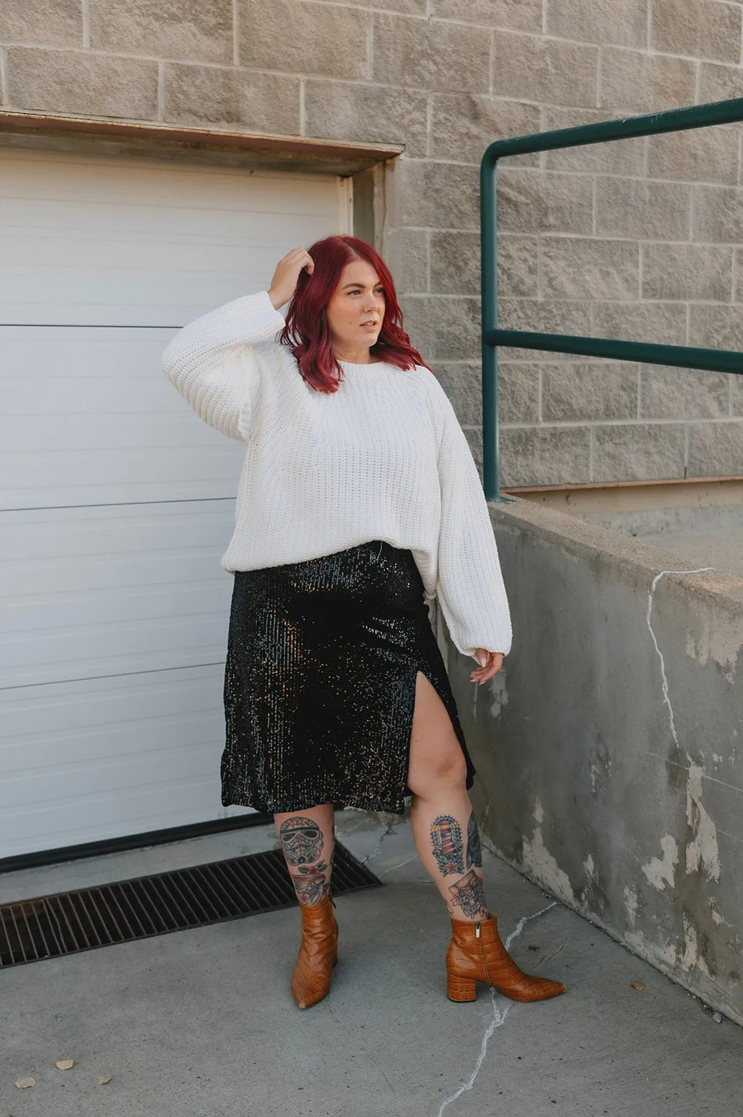 The Onyx Sequin Skirt - PLUS