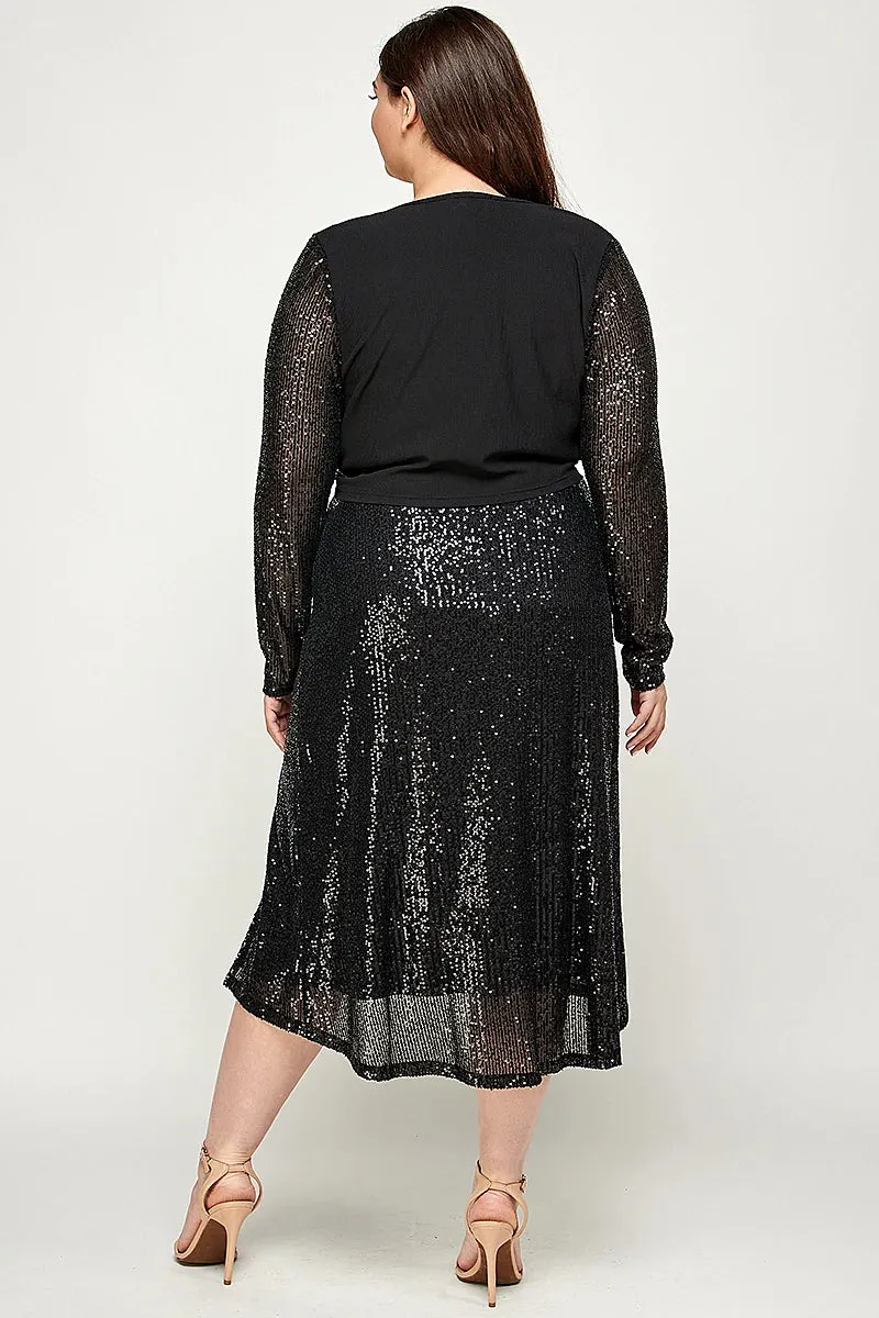 The Onyx Sequin Skirt - PLUS