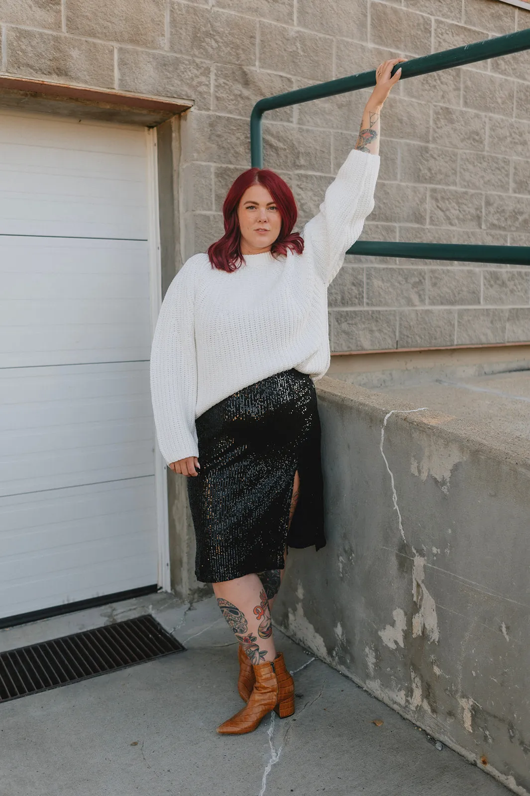 The Onyx Sequin Skirt - PLUS