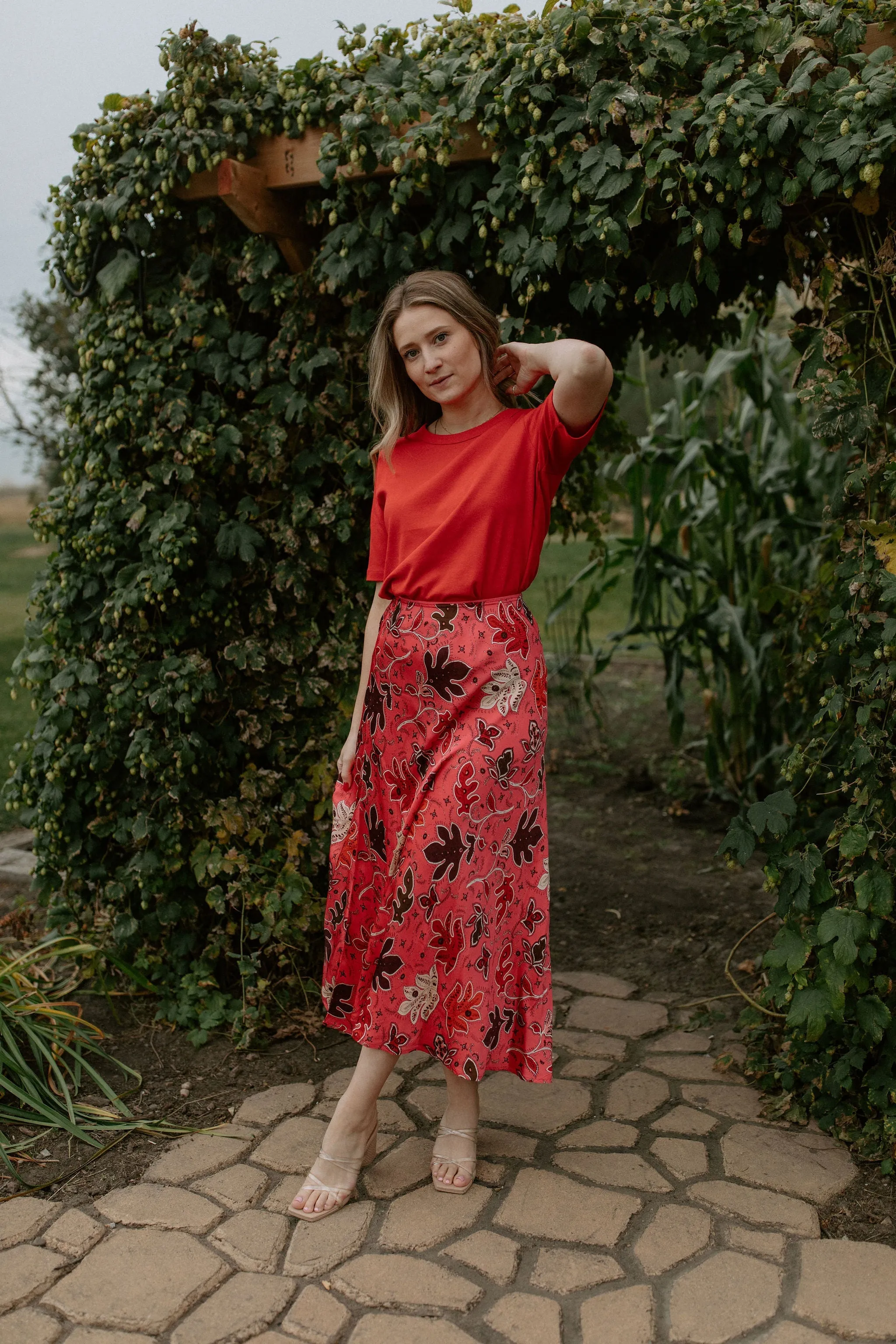 The Ratana T-Shirt by Part Two - Ruby - PLUS