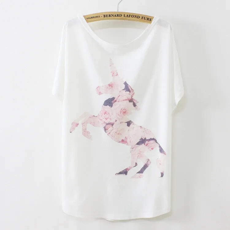 Thin Plus Size Batwing Sleeve T-Shirt