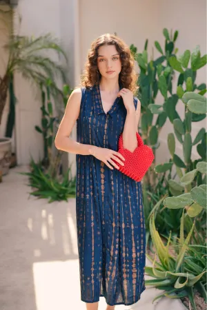 Tina Midi Dress in Ocean Blue