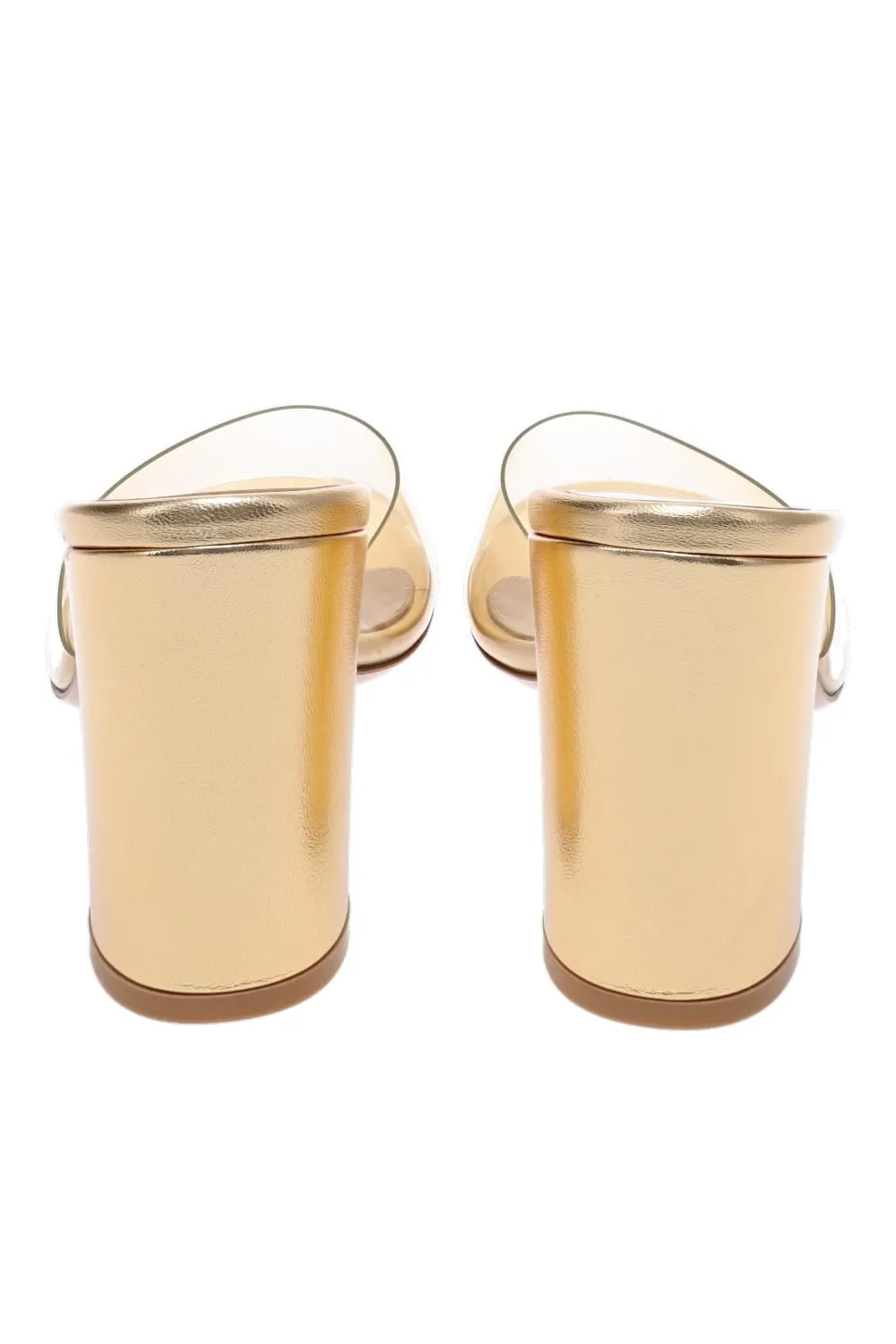 Transparent Metal Block Mule Sandal