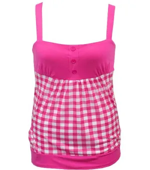 Trendy Plaid Pink Tank Top