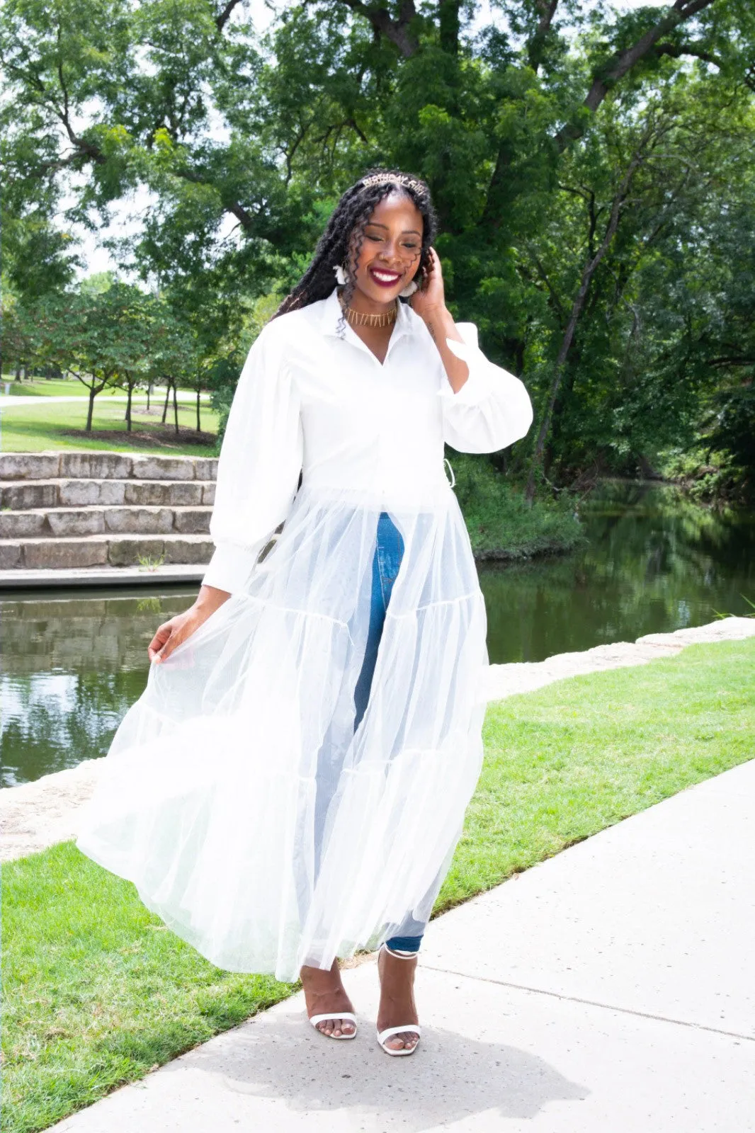 Tulle Shirt Dress