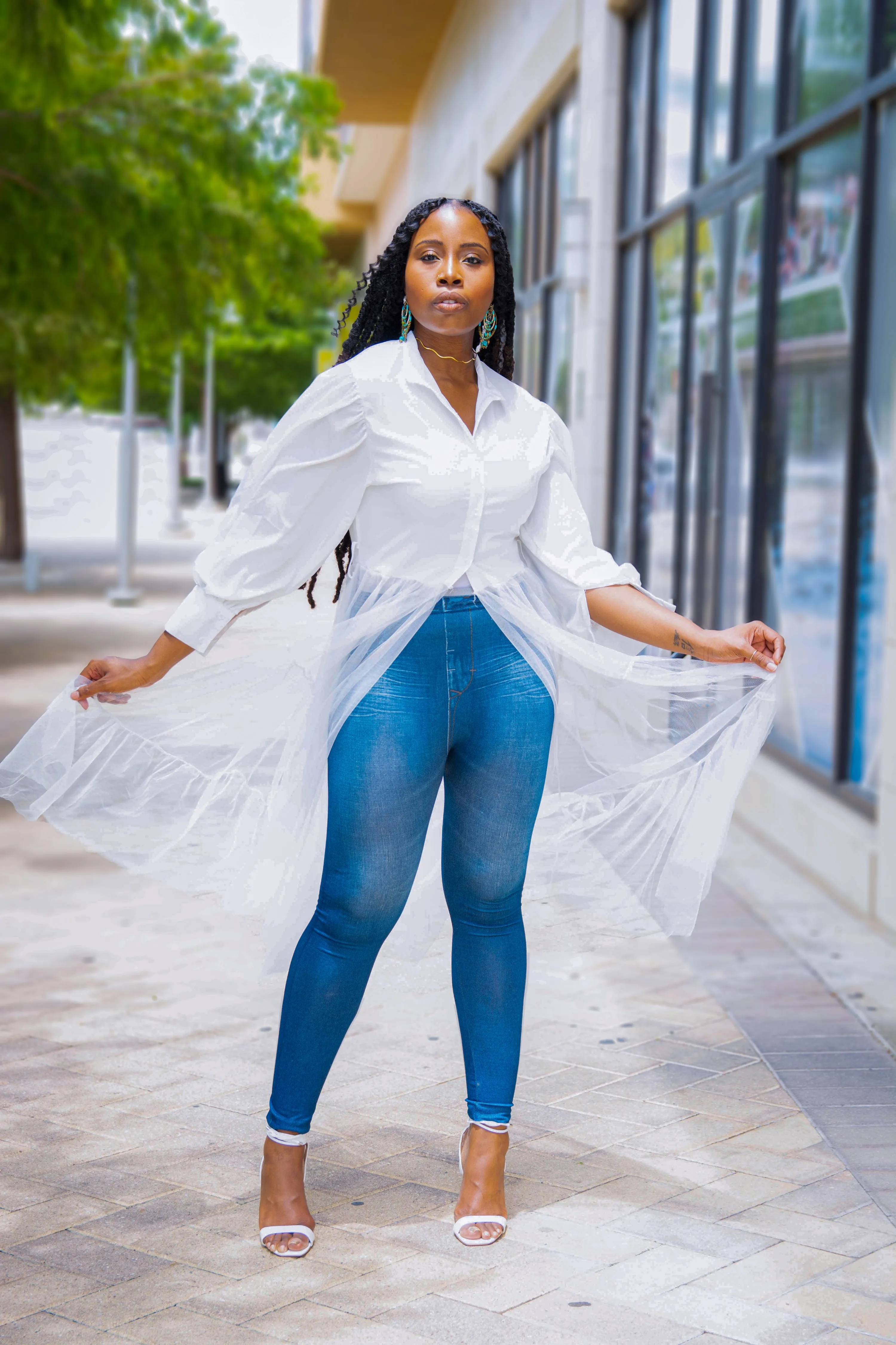 Tulle Shirt Dress
