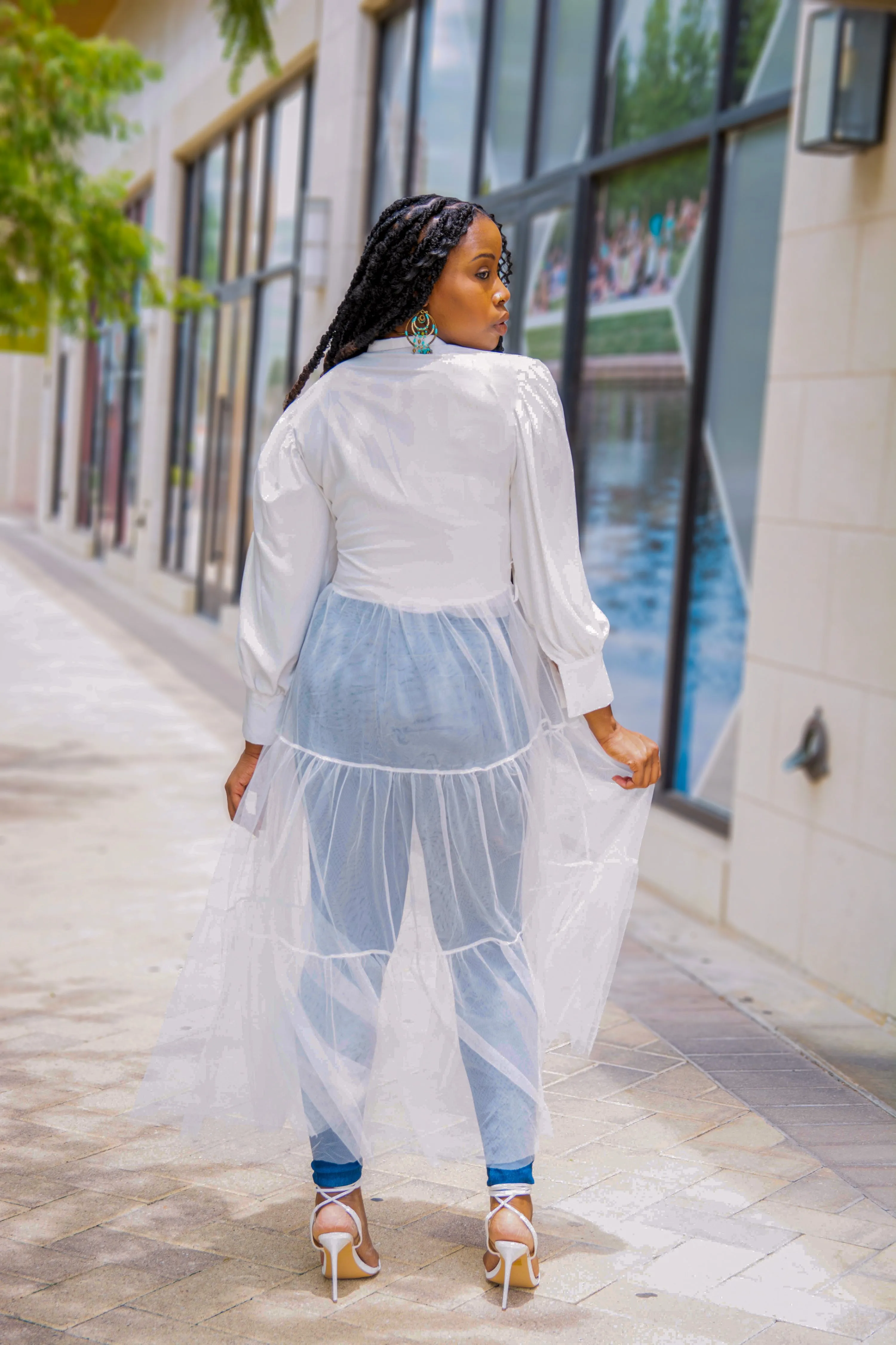 Tulle Shirt Dress