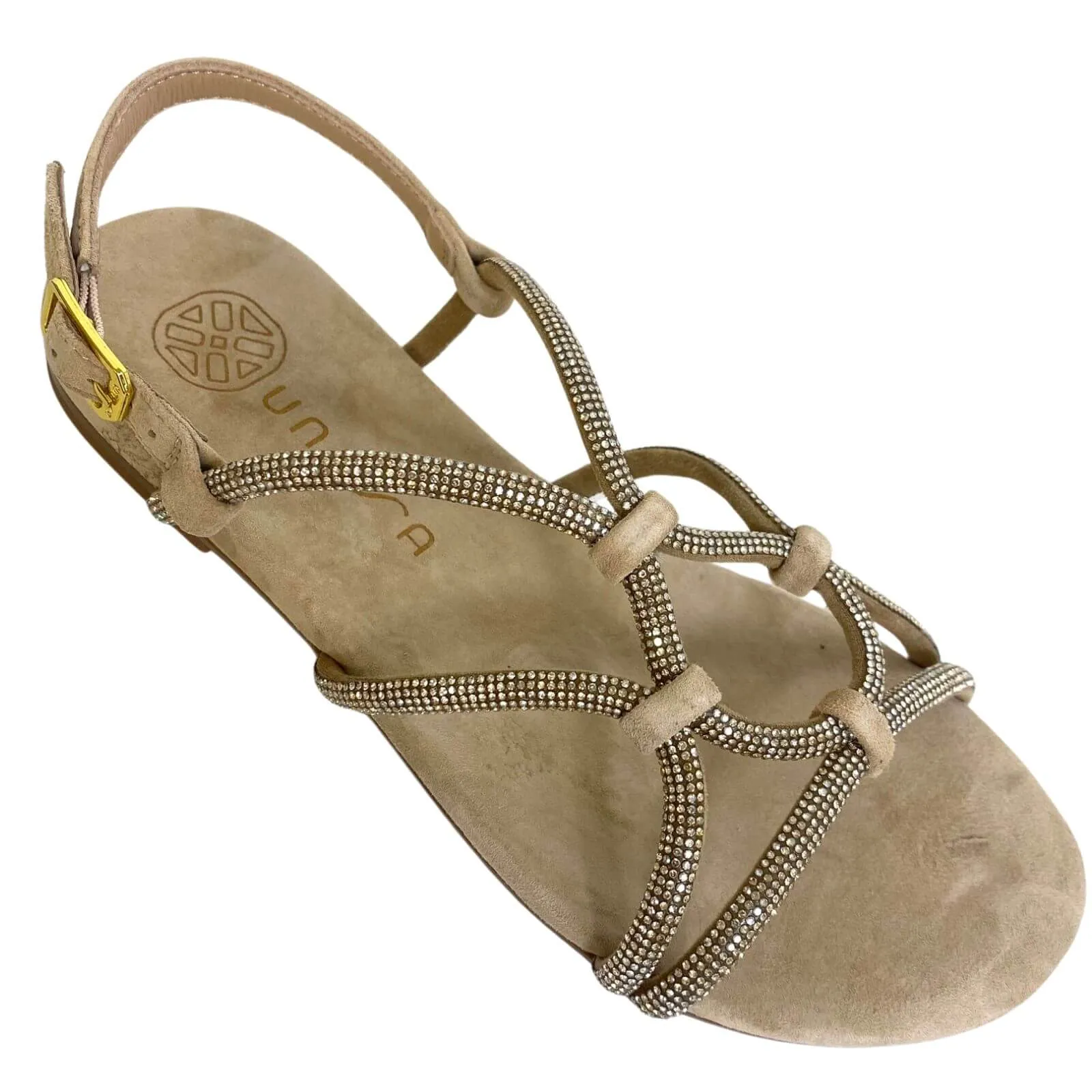 Unisa Cooper Nude Sparkle Flat Sandals