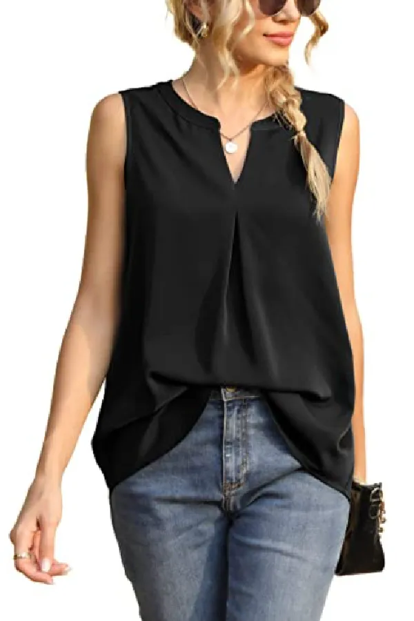 V Neck Sleeveless Cotton Tank Top
