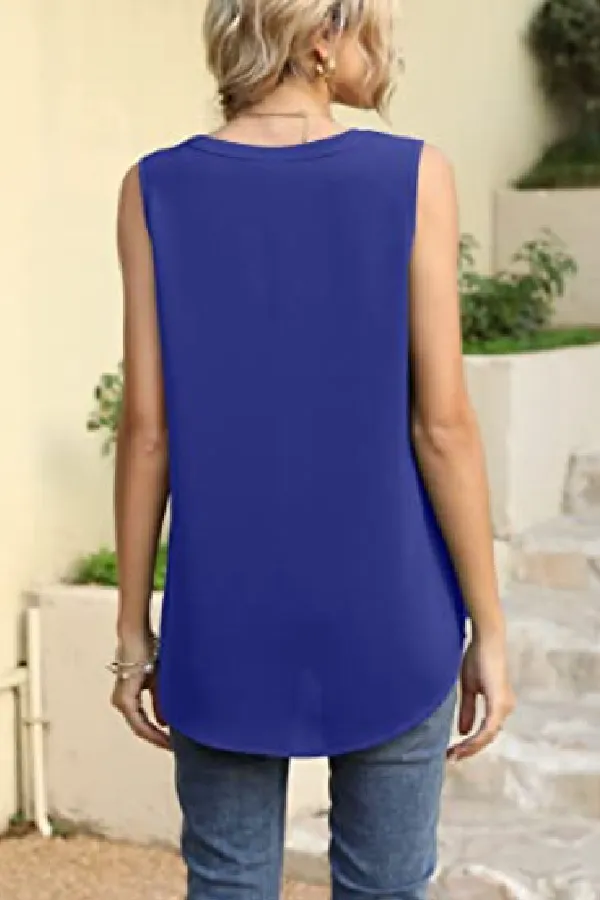 V Neck Sleeveless Cotton Tank Top
