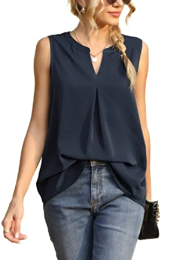 V Neck Sleeveless Cotton Tank Top