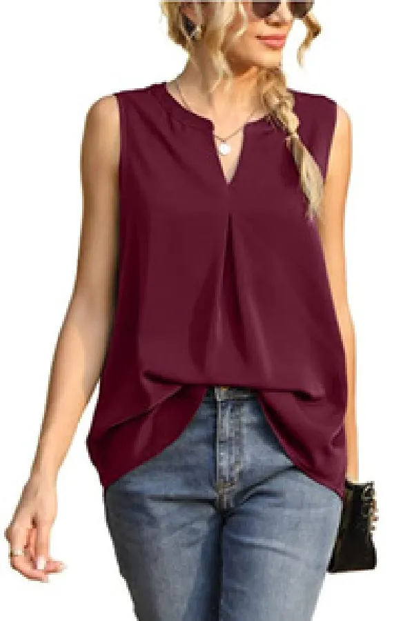 V Neck Sleeveless Cotton Tank Top