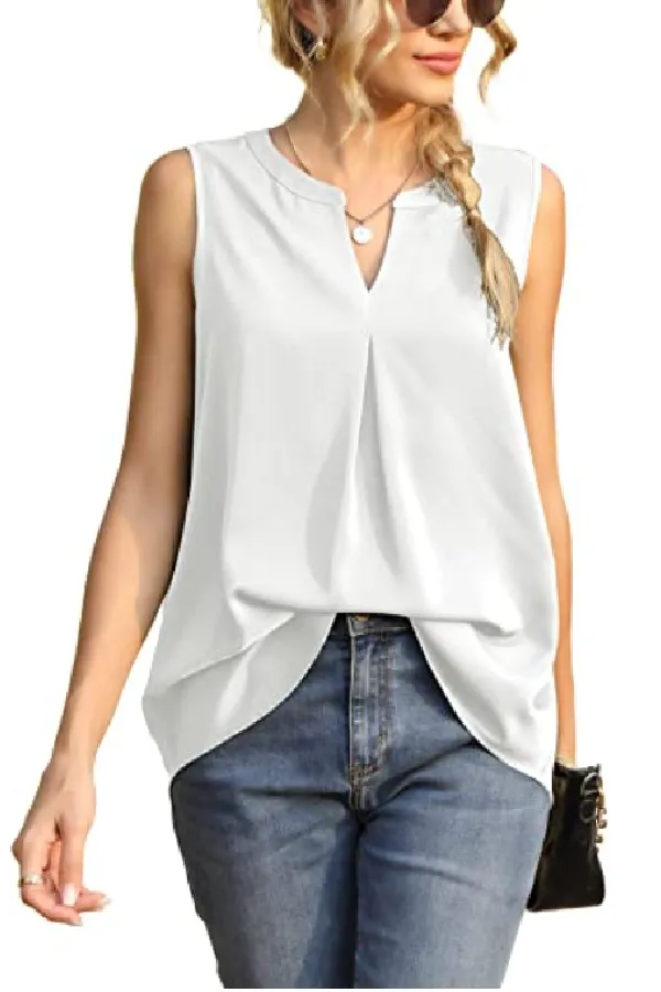 V Neck Sleeveless Cotton Tank Top