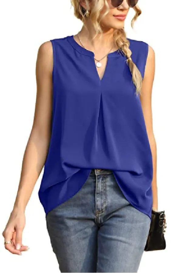 V Neck Sleeveless Cotton Tank Top
