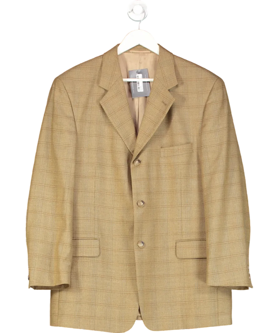 Van Tilberg Brown Checked Wool Blend Jacket UK L/XL