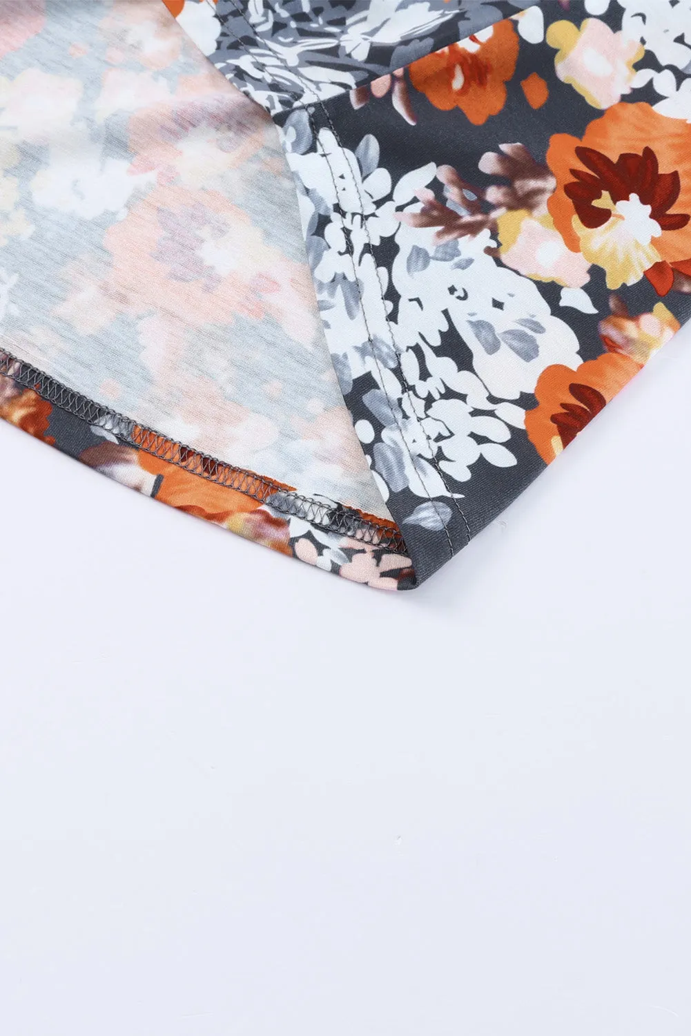 Vintage Floral Flutter Sleeve Plus Top