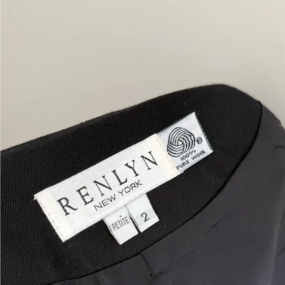 Vintage RENLYN NY Classic Wool Bkack Blend Blazer Jacket-made in USA size 2-4