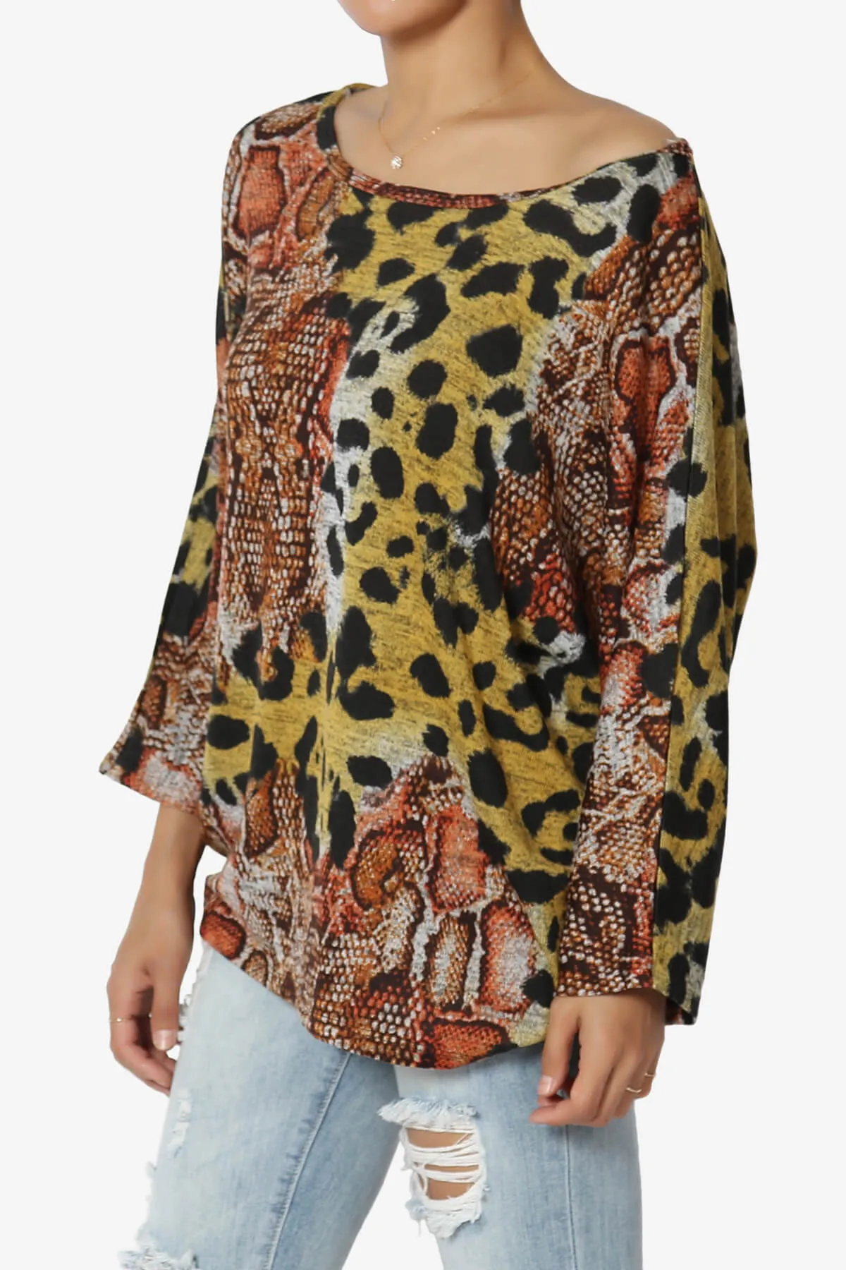 Wanda Printed Dolman Sleeve Top PLUS