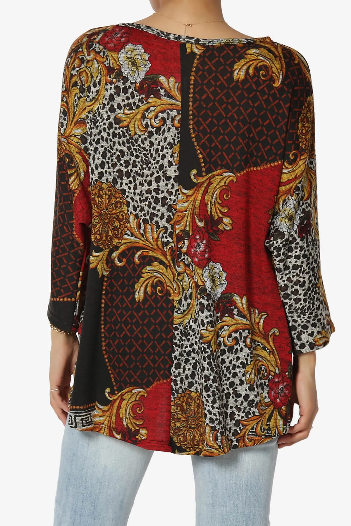 Wanda Printed Dolman Sleeve Top PLUS