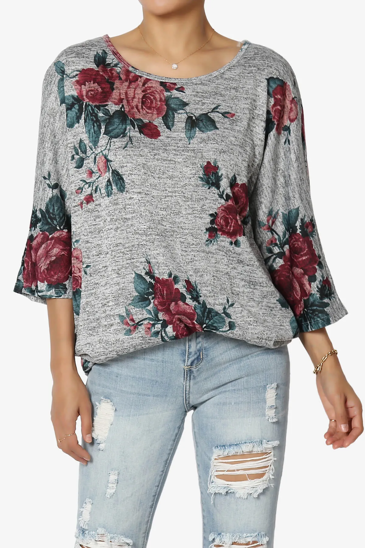 Wanda Printed Dolman Sleeve Top PLUS