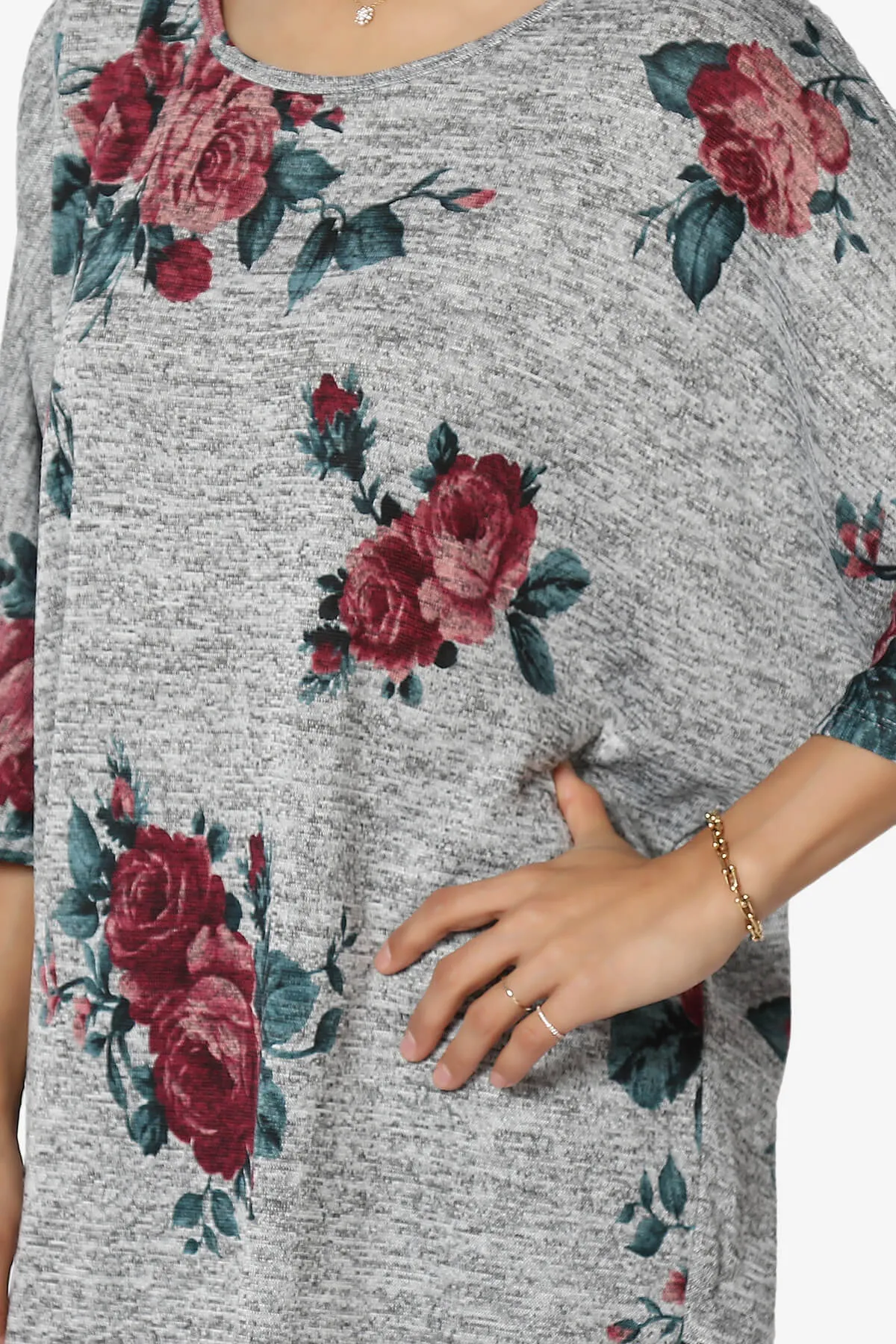 Wanda Printed Dolman Sleeve Top PLUS